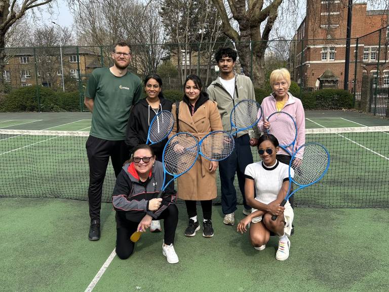 The Community Tennis for Health participants pose together for a group shot